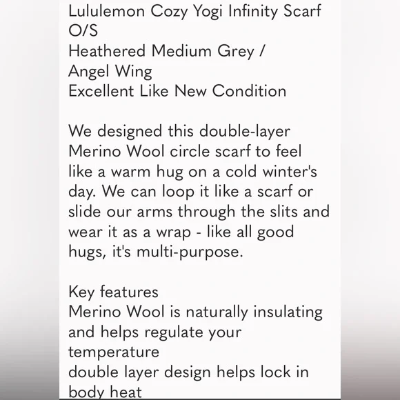 Lululemon❤️Cozy Yogi Infinity Scarf - Picture 10 of 11